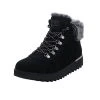 Skechers Damen Schuhe Outdoor Mountain Kiss Schnürboots Wandern Trekking Bergsteigerösen Veloursleder Uni Outdoorschuhe - Schwarz