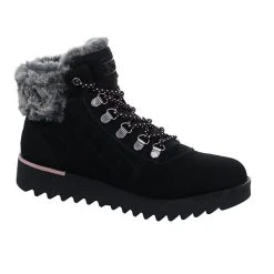 Skechers Damen Schuhe Outdoor Mountain Kiss Schnürboots Wandern Trekking Bergsteigerösen Veloursleder Uni Outdoorschuhe - Schwarz -Skechers shop 23448567 07