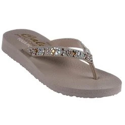 Skechers Glamouröse Zehentrenner Zehentrenner - Beige