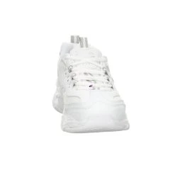 Skechers Damen Schnürhalbschuhe D' Lite 4.0 Fresh Diva Sneaker Freizeit Sport Schuhe Leder-/Textilkombination Gemustert Schnürschuhe - Weiß -Skechers shop 26457383 03