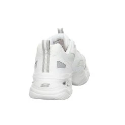 Skechers Damen Schnürhalbschuhe D' Lite 4.0 Fresh Diva Sneaker Freizeit Sport Schuhe Leder-/Textilkombination Gemustert Schnürschuhe - Weiß -Skechers shop 26457383 04