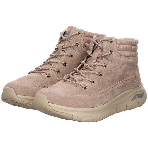 Skechers Damen Stiefeletten Schuhe Arch Fit Boots Elegant Freizeit Leder-/Textilkombination Uni Schnürstiefeletten - Taupe 12 Skechers Damen Stiefeletten Schuhe Arch Fit Boots Elegant Freizeit Leder-/Textilkombination Uni Schnürstiefeletten - Taupe – Bild 10