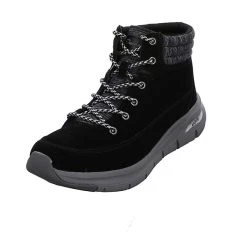 Skechers Damen Stiefeletten Schuhe Arch Fit Boots Elegant Freizeit Leder-/Textilkombination Uni Schnürstiefeletten - Schwarz