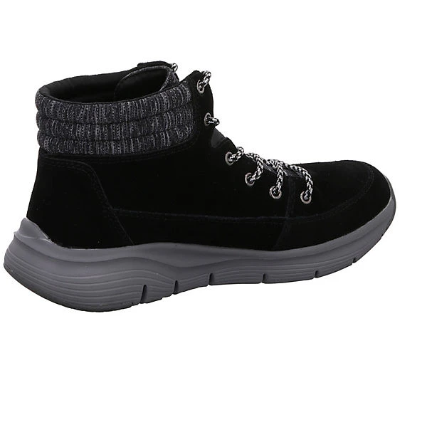 Skechers Damen Stiefeletten Schuhe Arch Fit Boots Elegant Freizeit Leder-/Textilkombination Uni Schnürstiefeletten - Schwarz 7 Skechers Damen Stiefeletten Schuhe Arch Fit Boots Elegant Freizeit Leder-/Textilkombination Uni Schnürstiefeletten - Schwarz – Bild 5