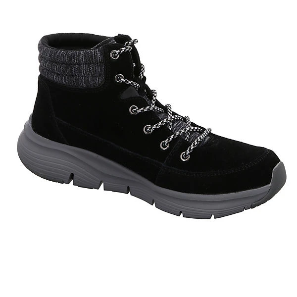 Skechers Damen Stiefeletten Schuhe Arch Fit Boots Elegant Freizeit Leder-/Textilkombination Uni Schnürstiefeletten - Schwarz 8 Skechers Damen Stiefeletten Schuhe Arch Fit Boots Elegant Freizeit Leder-/Textilkombination Uni Schnürstiefeletten - Schwarz – Bild 6