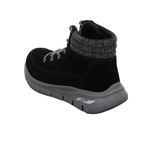 Skechers Damen Stiefeletten Schuhe Arch Fit Boots Elegant Freizeit Leder-/Textilkombination Uni Schnürstiefeletten - Schwarz 9 Skechers Damen Stiefeletten Schuhe Arch Fit Boots Elegant Freizeit Leder-/Textilkombination Uni Schnürstiefeletten - Schwarz – Bild 7